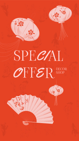 Chinese New Year Special Offer Instagram Story Modelo de Design