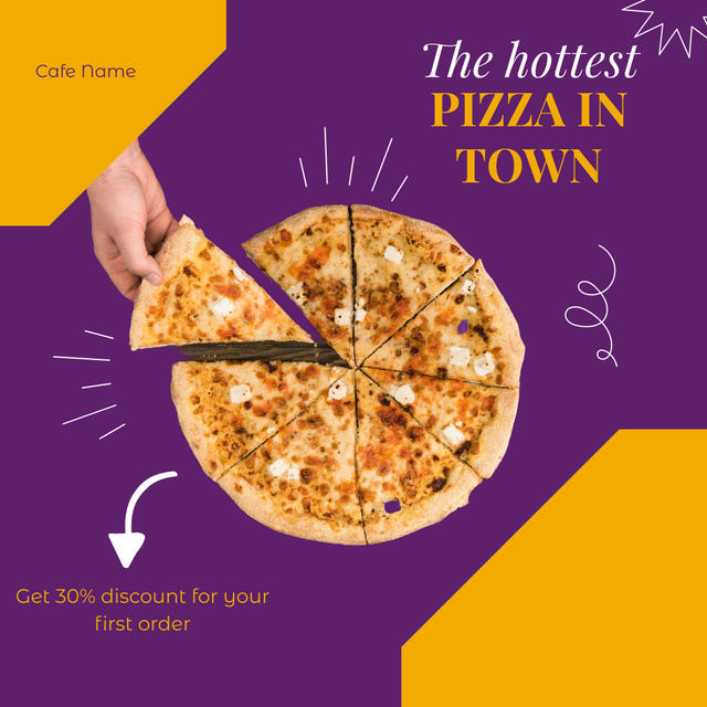 Modèle de visuel The Hottest Pizza in Town - Instagram