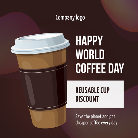 Takeaway Paper Coffee Cup Instagram Šablona návrhu