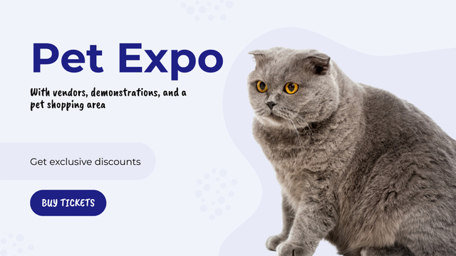 Ontwerpsjabloon van FB event cover van Exclusive Discount on Kittens at Cat Expo