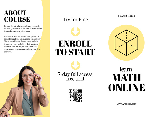 Offering Online Courses in Mathematics Brochure 8.5x11in – шаблон для дизайну