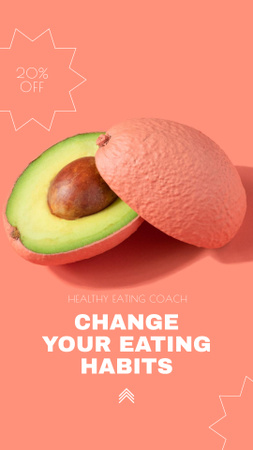 Plantilla de diseño de hábitos alimentarios saludables motivación Instagram Video Story 