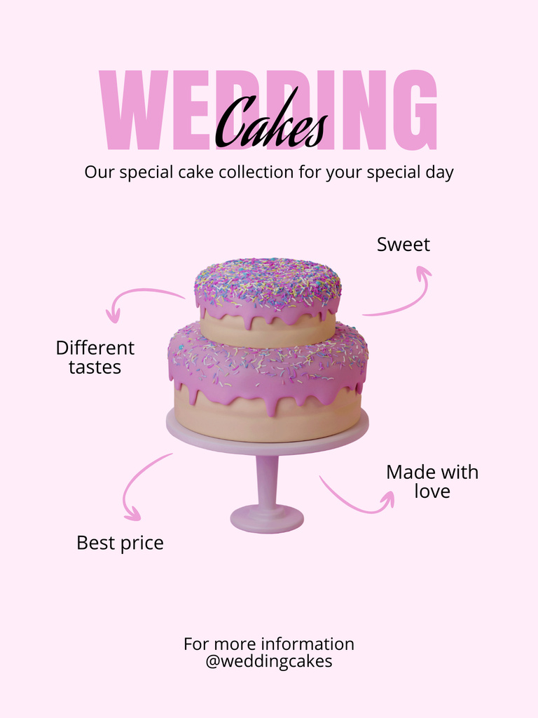 Classic Wedding Cakes Offer Poster US – шаблон для дизайна