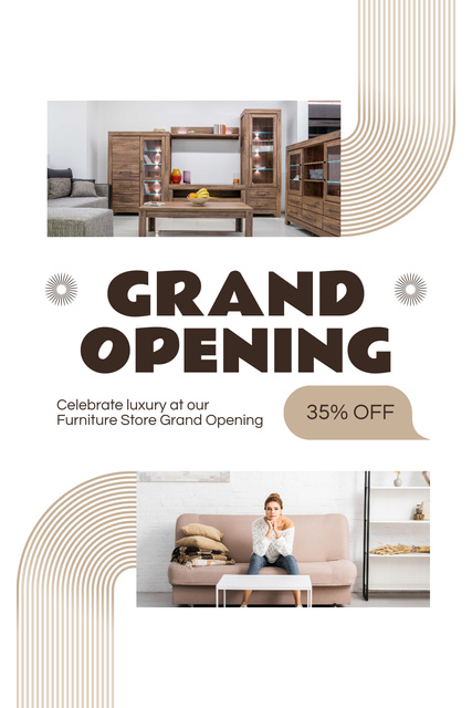 Modèle de visuel Grand Opening Of Furniture Store With Discounts - Pinterest