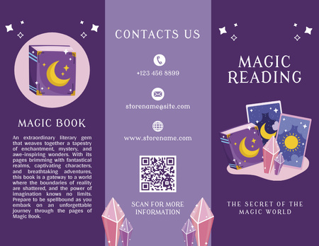Plantilla de diseño de Libros de Magia y Entretenimientos Brochure 8.5x11in 