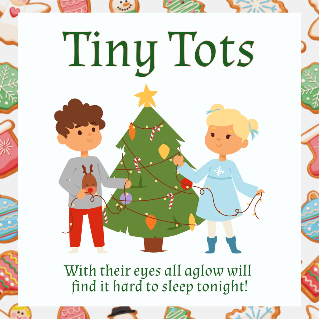 Modèle de visuel Kids decorating Christmas Tree - Instagram