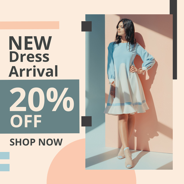 Dress Arrival Anouncement  with Romantic Lady Instagram Design Template