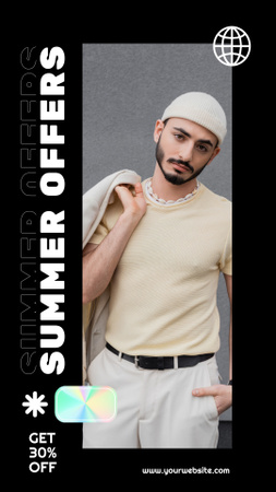 Ofertas de verão da moda masculina Instagram Story Modelo de Design