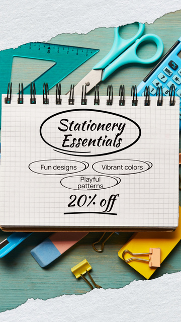 Promo Offer On Stationery Products Instagram Video Story Design Template