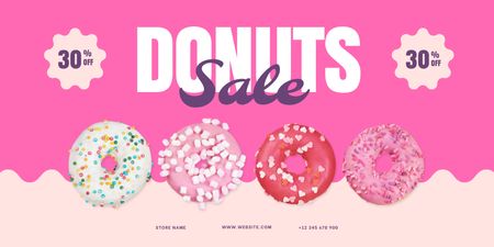 Ontwerpsjabloon van Twitter van Zoete en mooie donutsverkoop