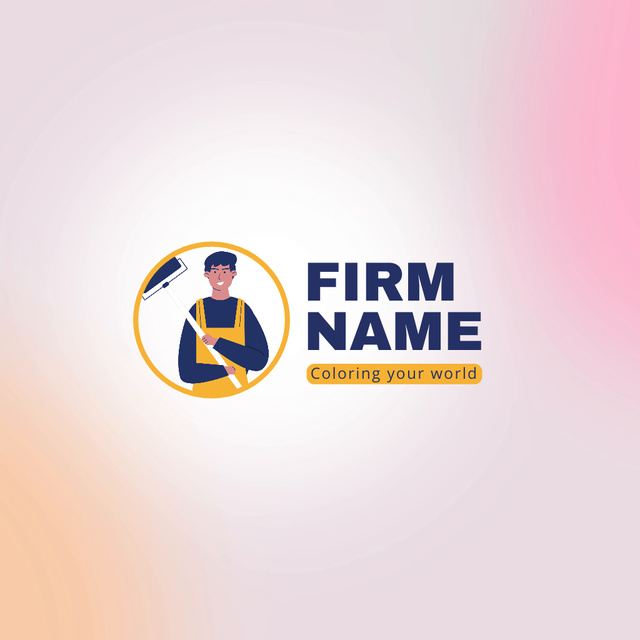 Ontwerpsjabloon van Animated Logo van Professional Home Painting Service With Emblem