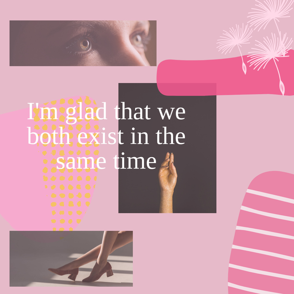 Collage with Inspirational Phrase Instagram tervezősablon