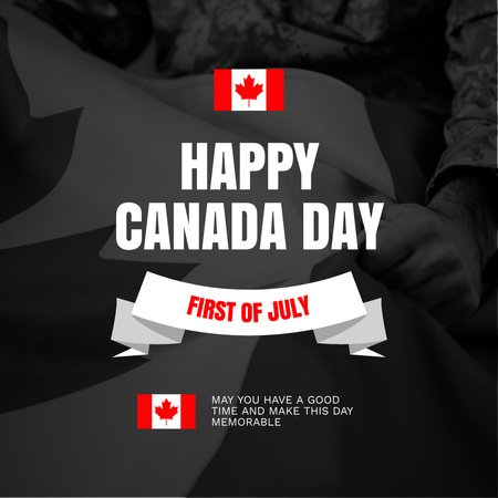 Happy Canada Day Greeting to Everybody Instagram Design Template