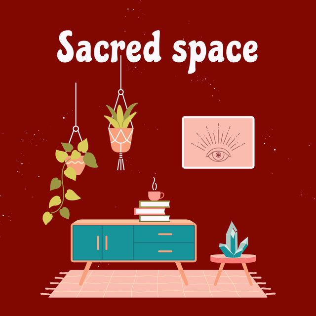 Designvorlage Cozy Room with Mystical Painting für Instagram