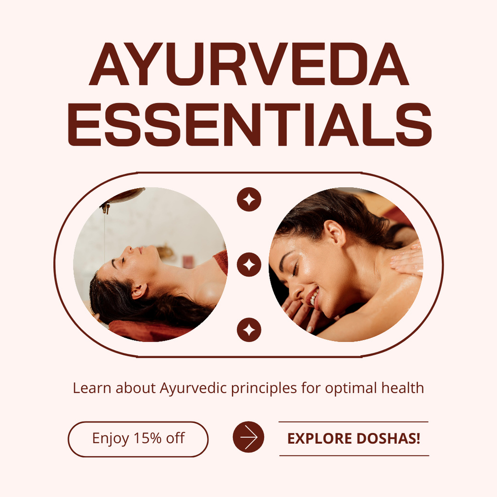 Designvorlage Essential Ayurveda With Discount Offer für Instagram