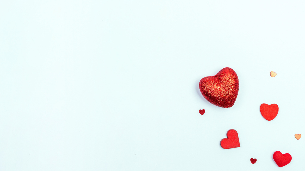 Designvorlage Valentine's Day Holiday with Cute Red Hearts für Zoom Background