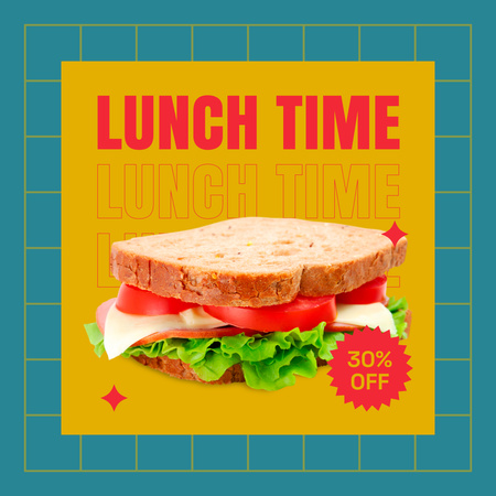 Template di design Lunch Time Inspiration with Sandwich Instagram