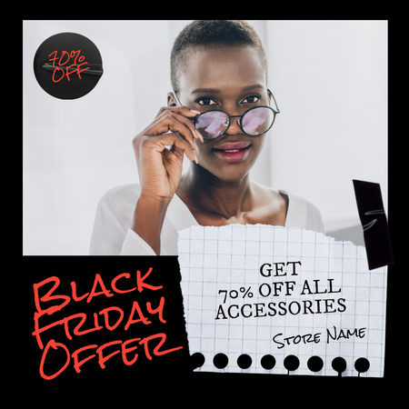Platilla de diseño Black Friday Special Offer of Accessories Instagram
