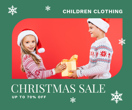 Christmas Sale of Children’s Clothes Facebook Design Template