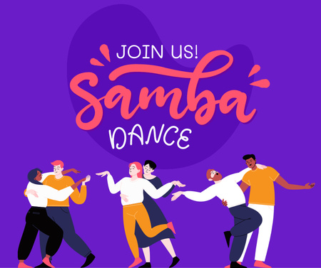 Samba Class Ad with Passionate People Facebook Design Template