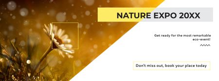 nature expo ανακοίνωση με άνθιση μαργαρίτα λουλούδι Facebook cover Πρότυπο σχεδίασης