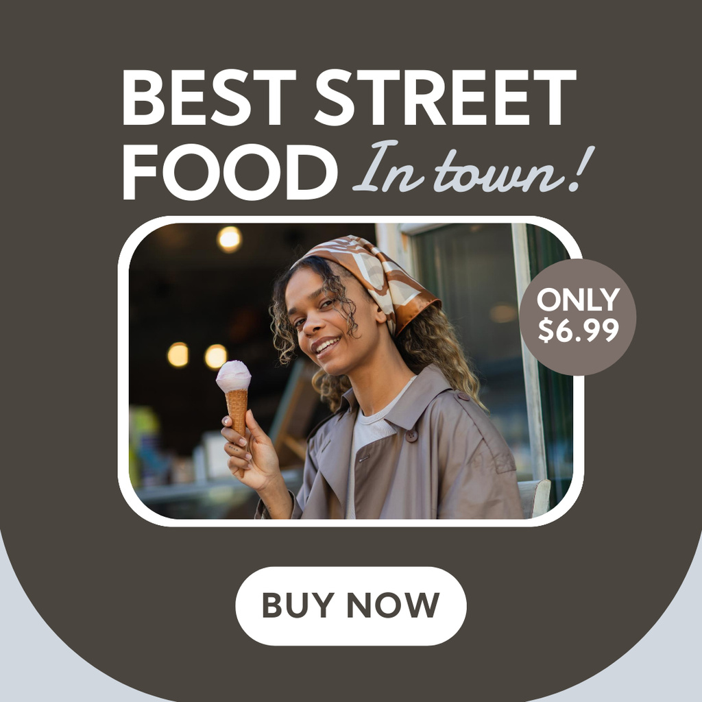 Ontwerpsjabloon van Instagram van Street Food in Town Ad