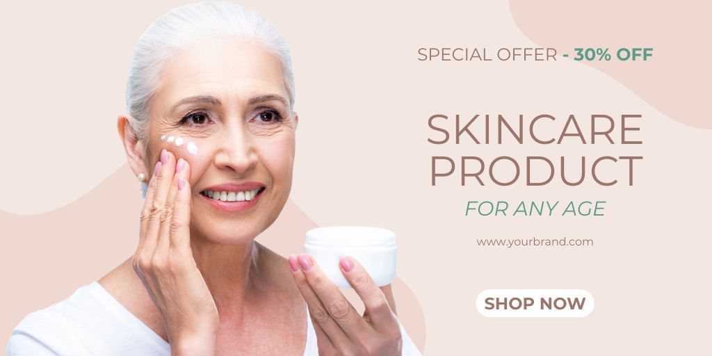 Skincare Product For Any Age Sale Offer Twitter tervezősablon