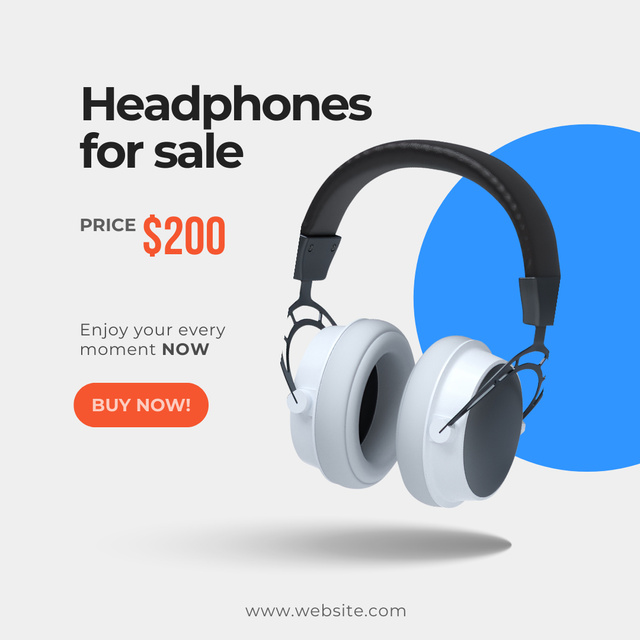 Headphones Sale Ads Instagram Modelo de Design