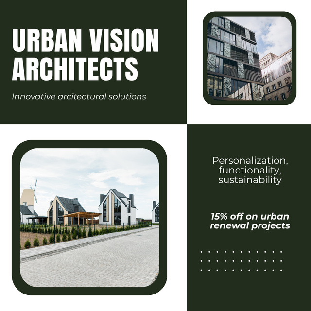 Architectural and Urban Vision Services Ad LinkedIn post Šablona návrhu