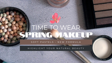Variedade de cosméticos para maquiagem de primavera Full HD video Modelo de Design