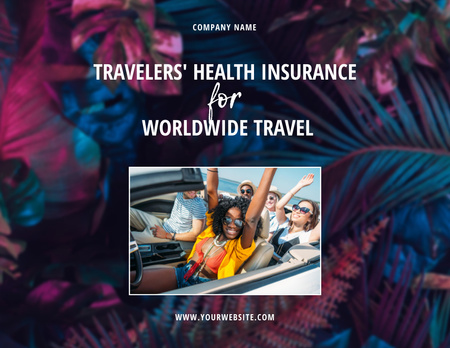 Ontwerpsjabloon van Flyer 8.5x11in Horizontal van All-inclusive Health Insurance Offer for Worldwide Tourists