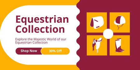 Huge Discount on Collection of Equestrian Clothing and Equipment Twitter Design Template