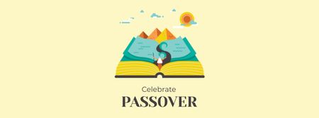 Passover Celebration with Open Book Facebook cover Design Template