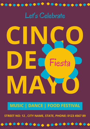 Cinco De Mayo Celebration and Party Poster 28x40in Design Template
