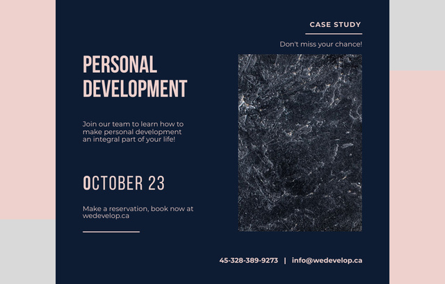 Business Event Of Personal Development Announce In October Invitation 4.6x7.2in Horizontal – шаблон для дизайна