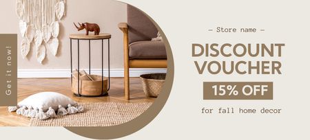 Home Decor Discount Voucher Coupon 3.75x8.25in Design Template
