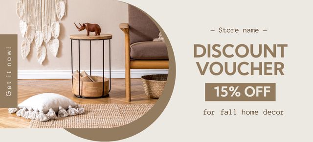 Home Decor Discount Voucher Coupon 3.75x8.25inデザインテンプレート