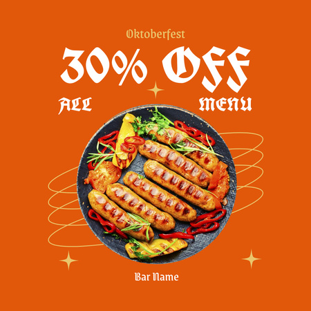 Modèle de visuel Annonce du menu de l'Oktoberfest - Instagram
