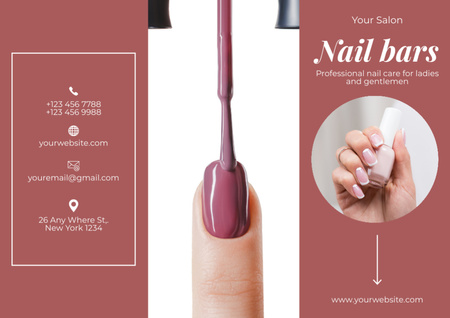 Ontwerpsjabloon van Brochure van Aanbieding manicuresalon met nagellak