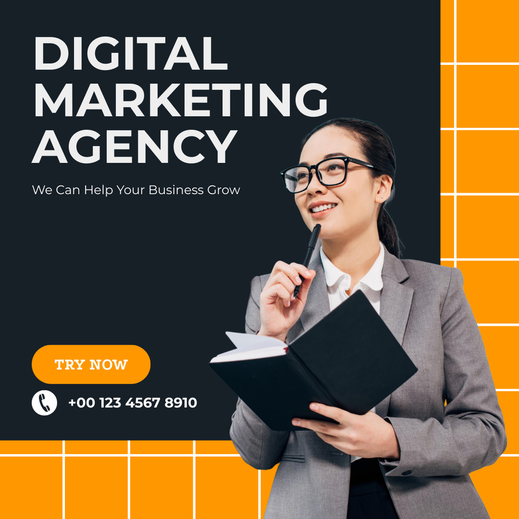 Marketing Agency Helping Business To Grow Instagramデザインテンプレート