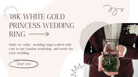 Designvorlage White Gold Wedding Rings für Title