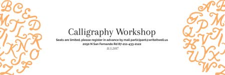 Calligraphy workshop Annoucement Email header Šablona návrhu