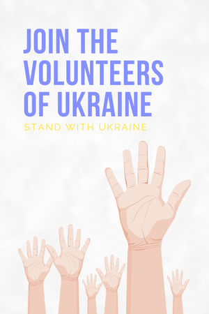 Plantilla de diseño de únete a los voluntarios de ucrania Pinterest 