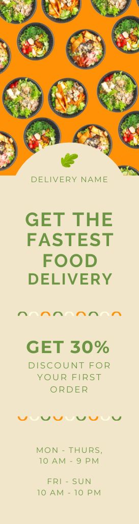 Ontwerpsjabloon van Skyscraper van Food Delivery Deals