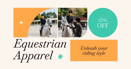 Contemporary Equestrian Apparel At Discounted Rates Facebook AD Design Template
