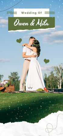 Designvorlage Junges frisch verheiratetes Paar in der Frühlingslandschaft für Snapchat Moment Filter