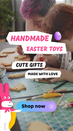 Plantilla de diseño de Juguetes hechos a mano de Pascua como regalos TikTok Video 