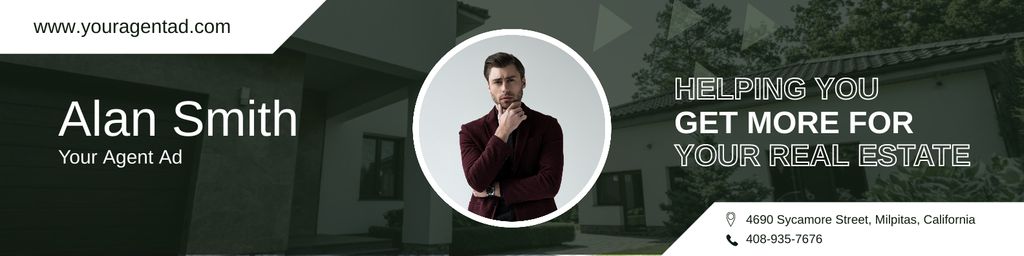 Real Estate Agent Services Ad LinkedIn Coverデザインテンプレート