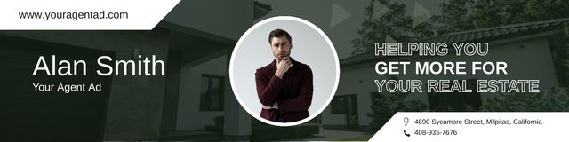 Real Estate Agent Services Ad LinkedIn Cover Modelo de Design