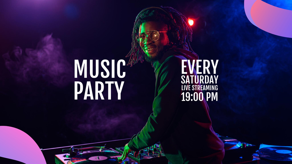 Platilla de diseño Live Streaming of Music Party Youtube